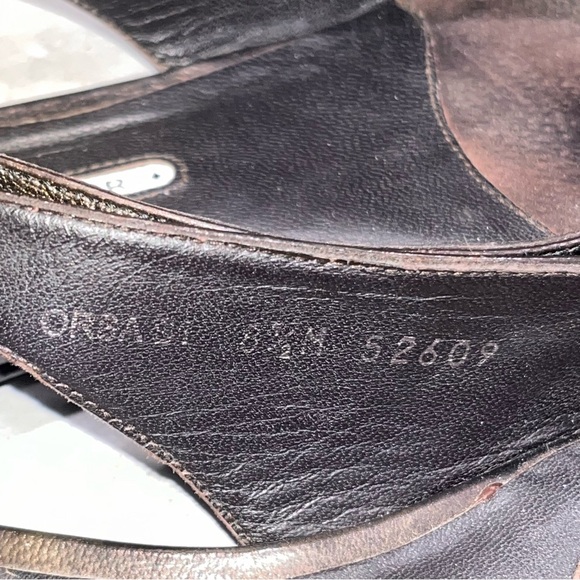 Donald J. Pliner Bronze Patent Leather Orsa Wingtip Slingback Flats size 8.5 - Picture 8 of 10